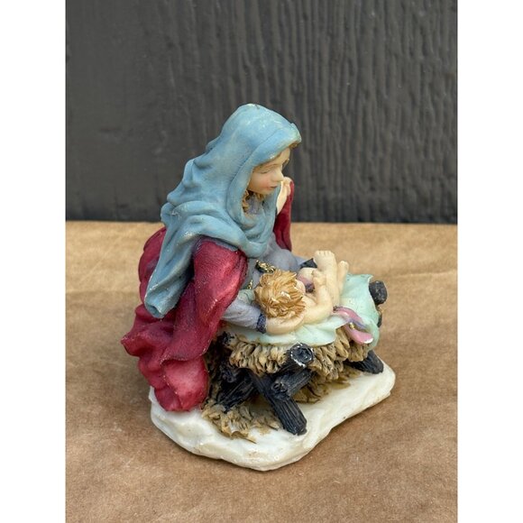 1996 Holiday Workshop Hand-Painted Resin Nativity Mary & Baby Jesus Replacement - Picture 4 of 5